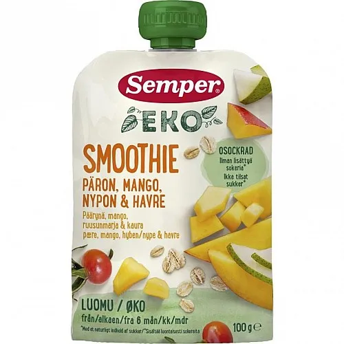 Semper ЕКО Смути – круша, манго, шипка и овесени ядки 6м. 100г