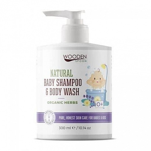 WOODEN SPOON Бебешки шампоан за коса и тяло "Organic herbs"  300мл