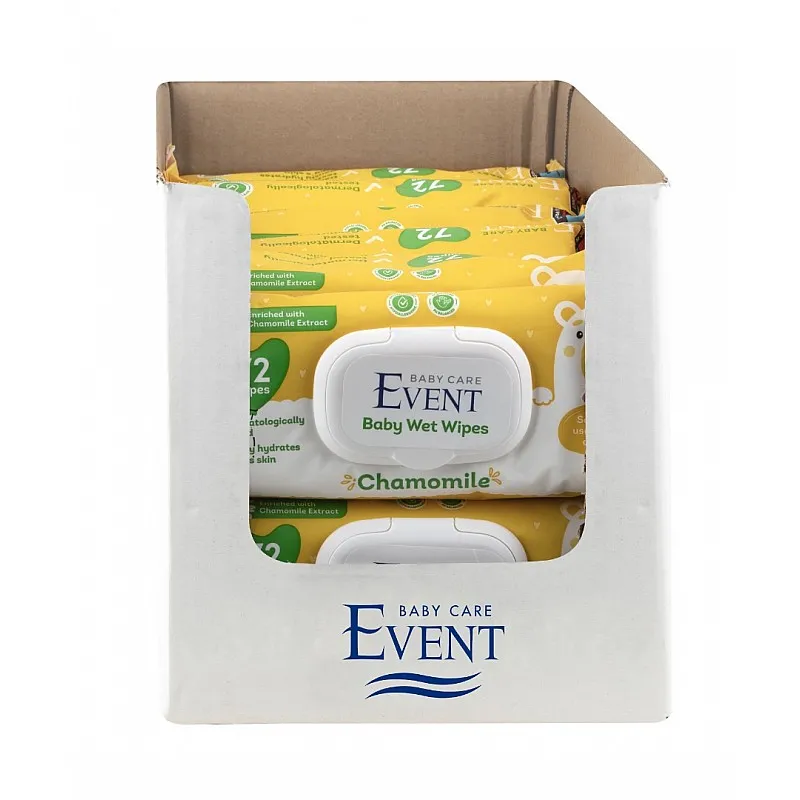 Event baby Бебешки влажни кърпи с екстракт от лайка 12x72бр.