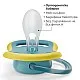 Комплект от 2 бр. ортодонтични залъгалки Philips AVENT SCF349/24 Ultra Air 18м+, неутрални цветове с декор Кит, в кутия за стерилизиране