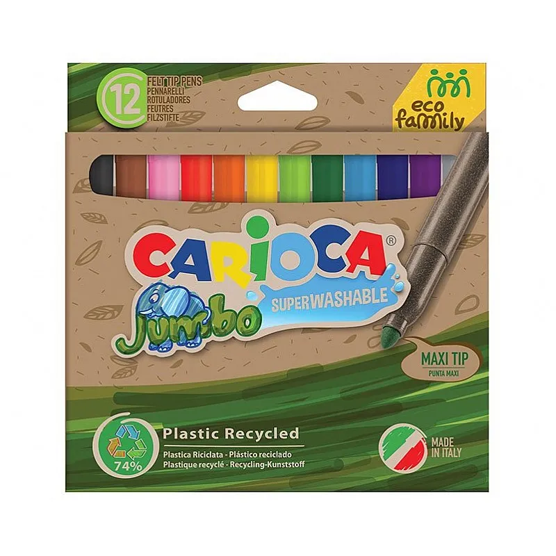 Carioca Флумастери Recycled Jumbo 12 цвята