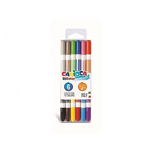 Carioca Двуцветни маркери BiColor 6бр./12 цвята