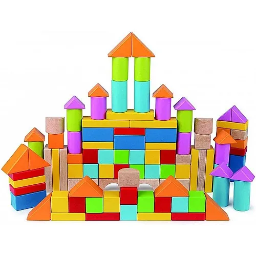 Дървени разноцветни кубчета, Hape, 101 части