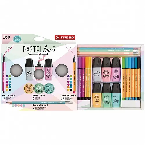 Комбиниран комплект, Stabilo, Pastellove, 35 броя