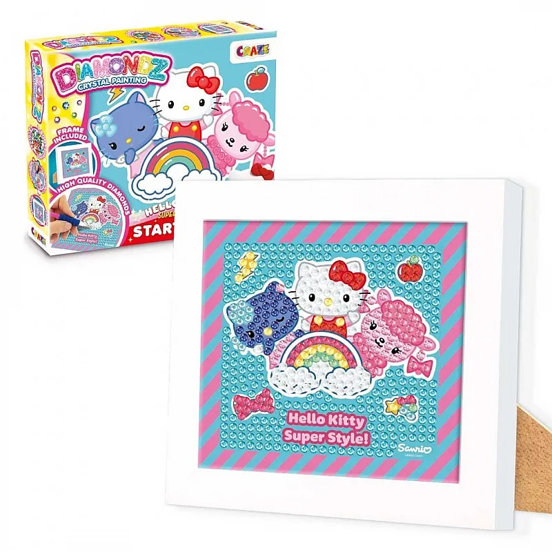Комплект диамантен гоблен, Craze, DIAMONDZ, Hello Kitty, за начинаещи