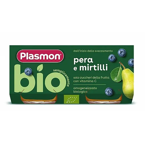 Plasmon БИО Пюре Круша и боровинка 6м. 2х80г