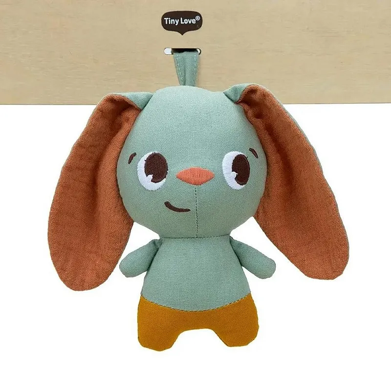 Еко Активна гимнастика Tiny Love Luxe Gymini от серията Garden of Adventures, с кръгло килимче с диаметър 90 см, дървена арка, 3 играчки и възглавница за игра по корем, 0м+