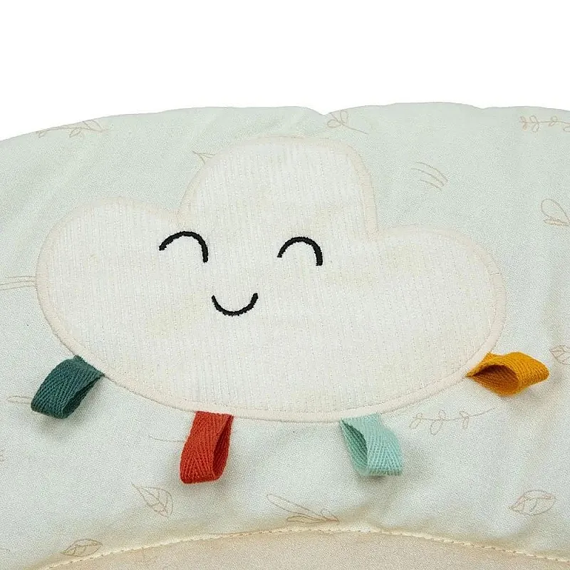 Еко Активна гимнастика Tiny Love Luxe Gymini от серията Garden of Adventures, с кръгло килимче с диаметър 90 см, дървена арка, 3 играчки и възглавница за игра по корем, 0м+