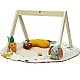 Еко Активна гимнастика Tiny Love Luxe Gymini от серията Garden of Adventures, с кръгло килимче с диаметър 90 см, дървена арка, 3 играчки и възглавница за игра по корем, 0м+