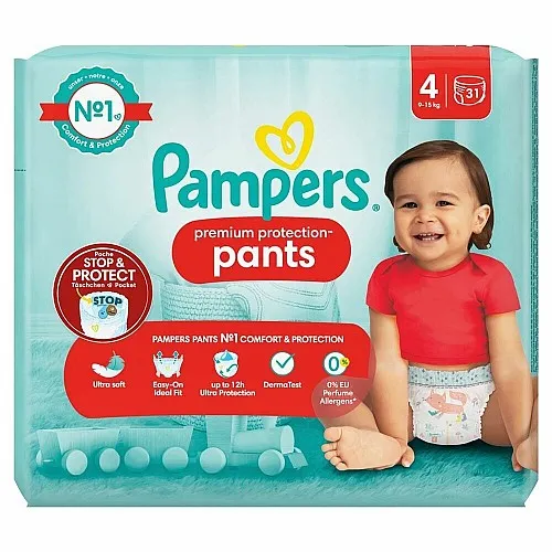 Pampers Premium Protection Гащички за еднократна употреба 4 9-15кг 31бр.