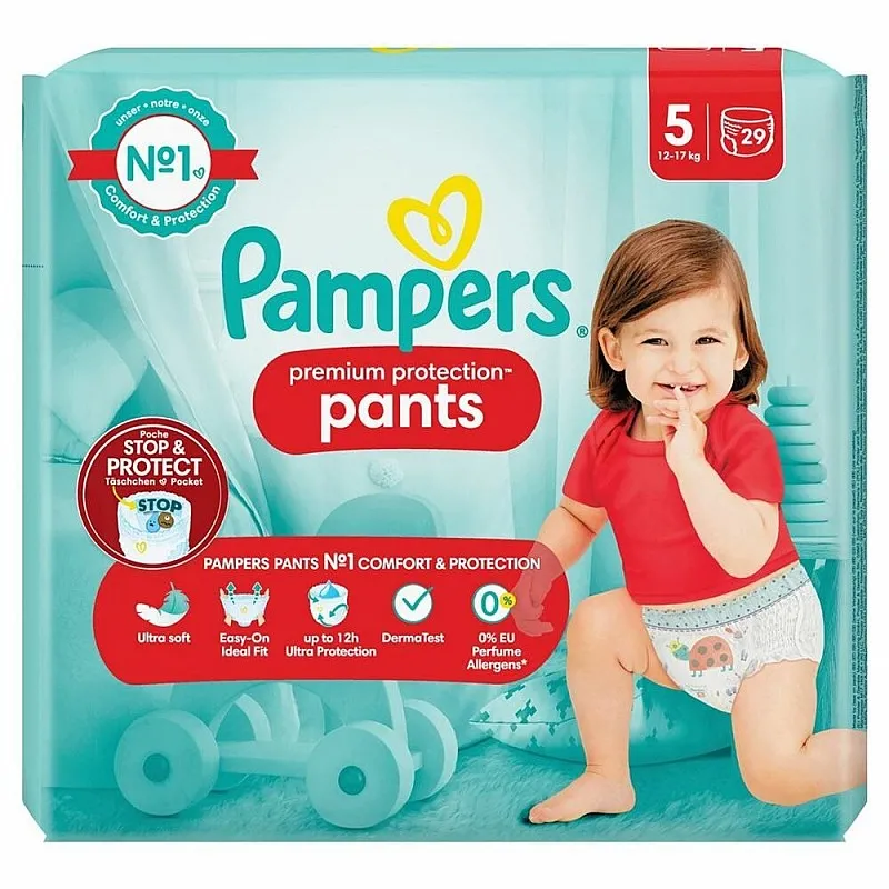 Pampers Premium Protection Гащички за еднократна употреба 5 12-17кг 29бр.