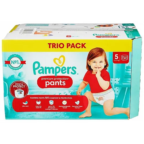 Pampers Premium Protection Гащички за еднократна употреба 5 12-17кг 87бр.