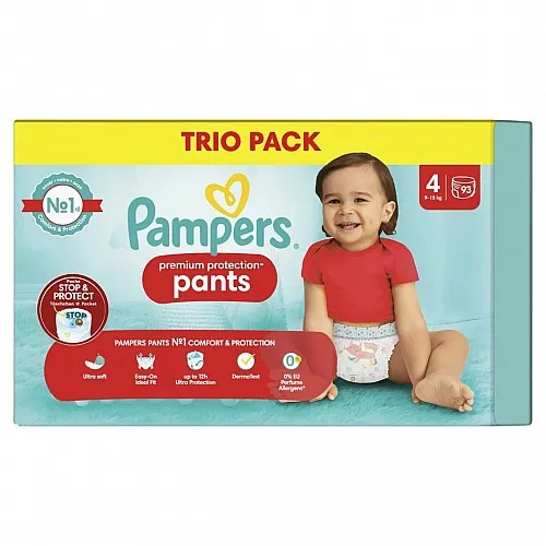 Pampers Premium Protection Гащички за еднократна употреба 4 9-15кг 93бр.