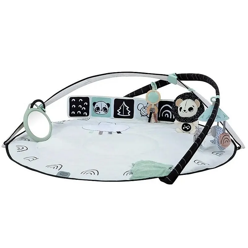 Активна гимнастика Tiny Love Developmental Gymini от серията Black&White Décor с кръгло килимче с диаметър 90 см, регулируеми арки и селекция от 5 играчки, 0м+