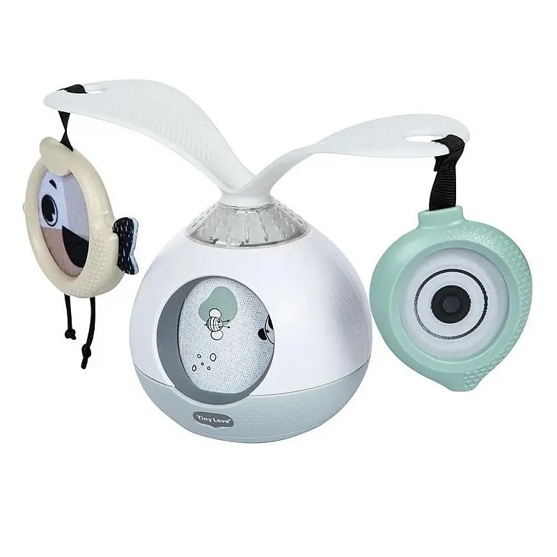 2-в-1 Музикална играчка TINY LOVE Tummy Time от серията Black&White Décor, с 30 минути музика и визуално шоу, с универсална щипка за закачване на детската количка, 0м+