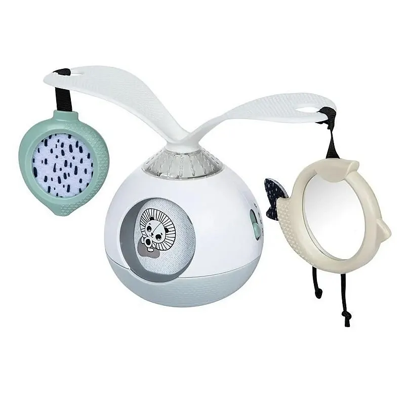 2-в-1 Музикална играчка TINY LOVE Tummy Time от серията Black&White Décor, с 30 минути музика и визуално шоу, с универсална щипка за закачване на детската количка, 0м+