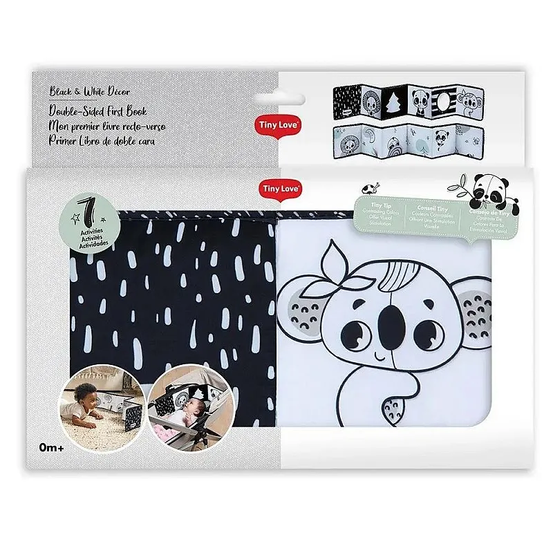 Мека двулицева книжка-обиколник TINY LOVE Double-sided First Book от серията Black&White Décor, 0м+