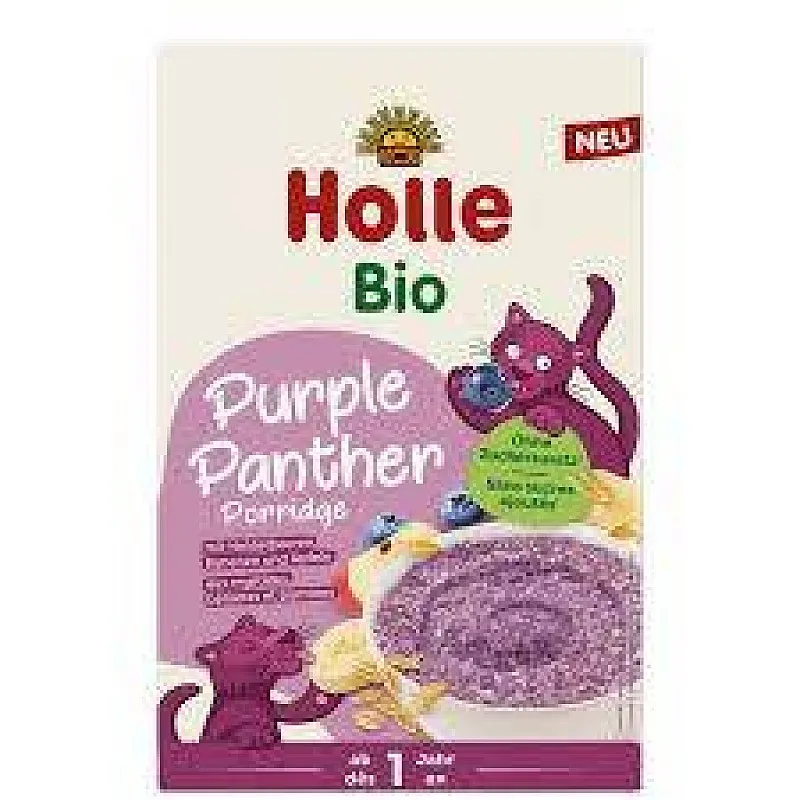 Holle Био овесена каша с банан, ябълка и боровинка 200г 12м.