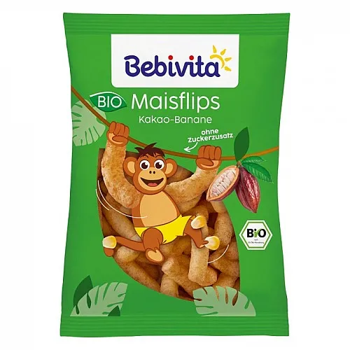 Bebivita Био царевични пръчици с какао и банан 30г, 36м+