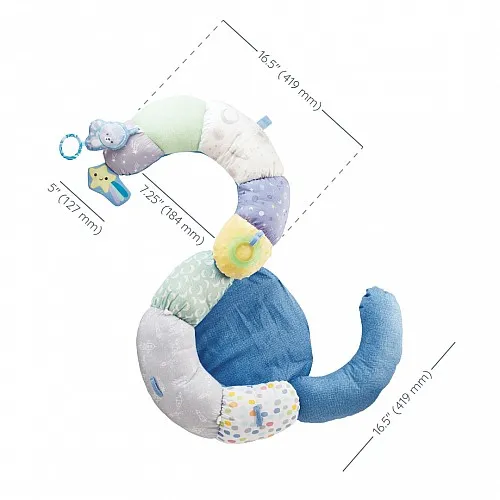 Бебешка възглавница, Infantino, 2 в 1, За игра по корем и сядане, Синя