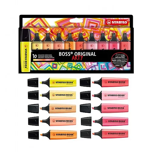 Комплект текст маркери, Stabilo, Boss Original, Arty Warm Colours, 10 цвята