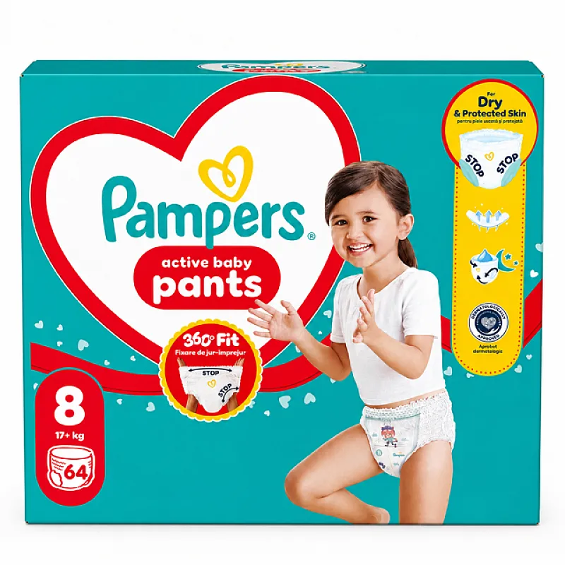 Pampers Гащички за еднократна употреба 8 17+кг 64бр.