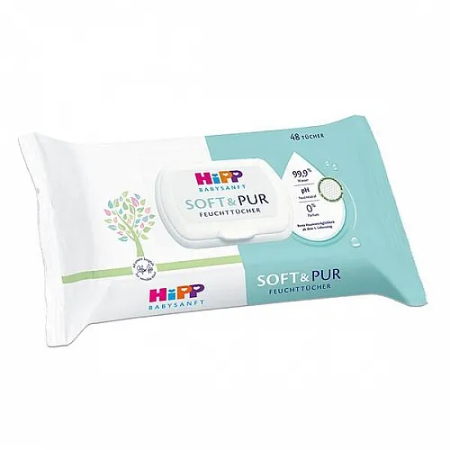 HiPP Babysanft Мокри кърпички с 99,9% вода 48бр.