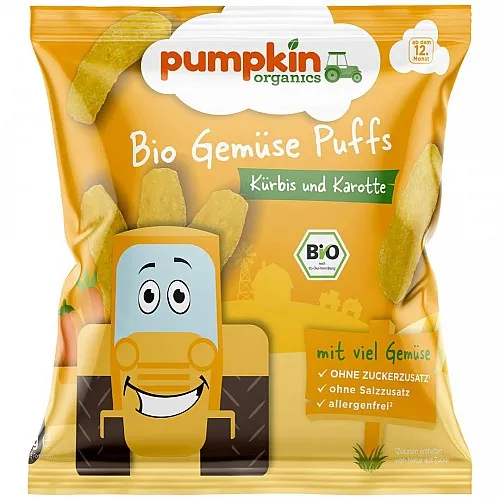 PUMPKIN ORGANICS БИО Зеленчукови пръчици с тиква и моркови 12м. 20г