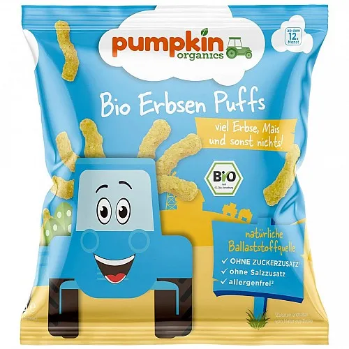 PUMPKIN ORGANICS БИО Пръчици с грах и царевица 12м. 20г