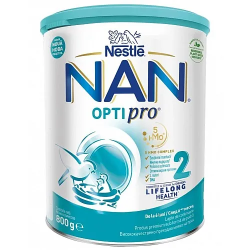 NESTLE NAN 2 Висококачествено преходно мляко NAN OPTIPRO HM-O 6-12м. 800г