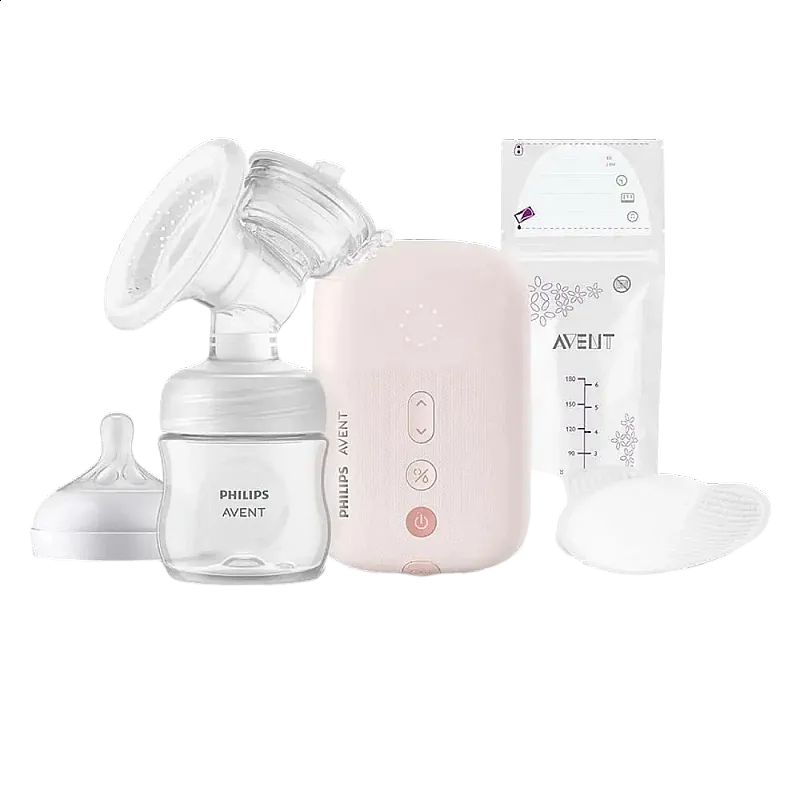 AVENT Единична електрическа помпа Natural Motion + Комплект за новородено Natural Response 3.0 - Залъг (0-6) + 3 Шишета - стъкло + Електрически стерилизатор Advanced