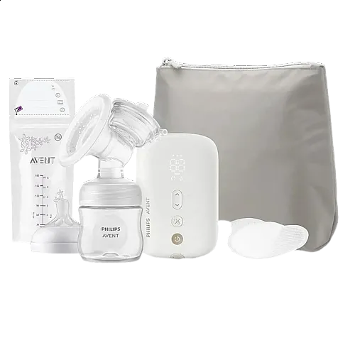 AVENT Единична електрическа помпа Natural Motion Premium SCF396/31 + AVENT Електрически стерилизатор Premium с функция за изсушаване + Комплект шишета за новородено Natural Response с клапа AirFree