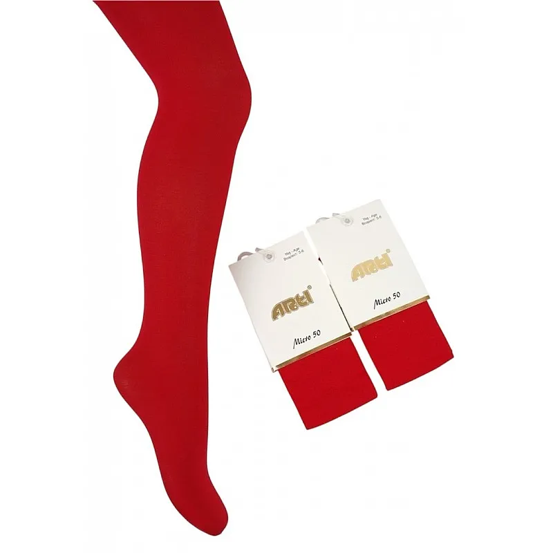 KATAMINO Червен чорапогащник микрофибър 50 DEN 2-1528