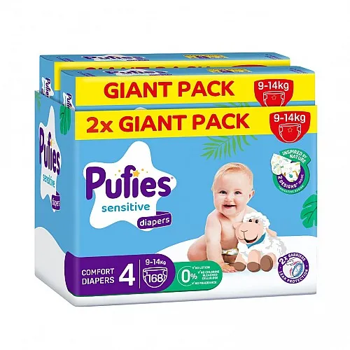Pufies Sensitive Еднократни пелени 4  9-14кг 168бр.