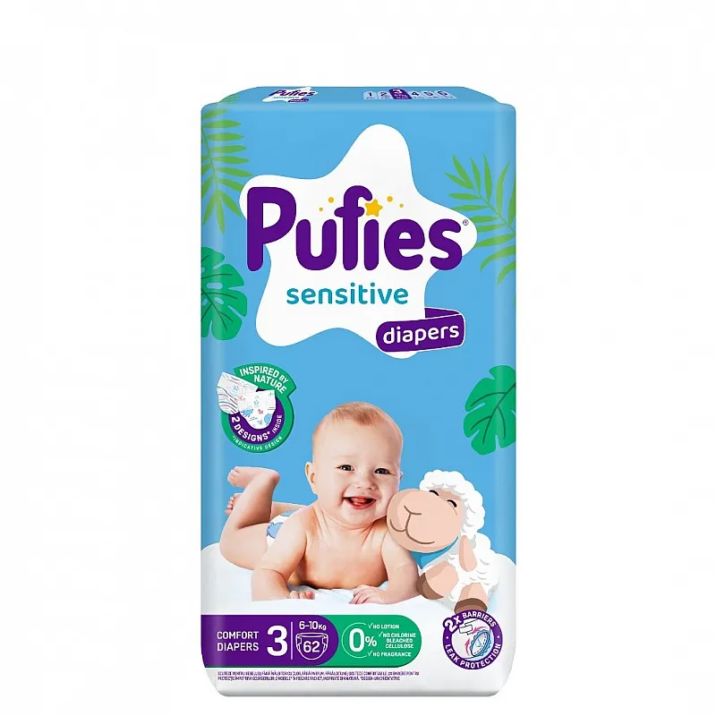 Pufies Sensitive 3 Mini 6-10кг 62бр.