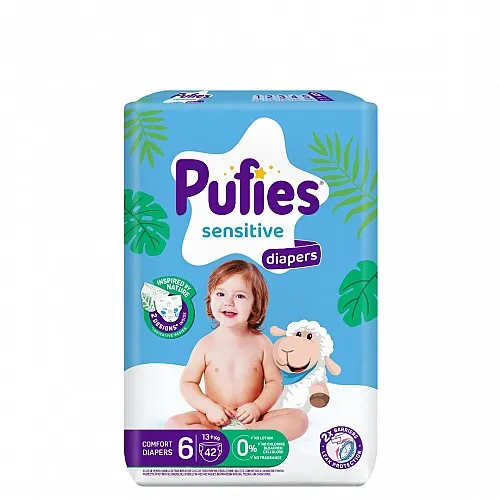 Pufies Еднократни пелени 6 13+кг 42бр.