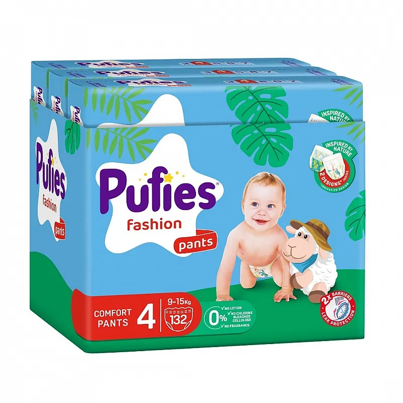 Pufies Памперс гащички 4 9-15кг 132бр.
