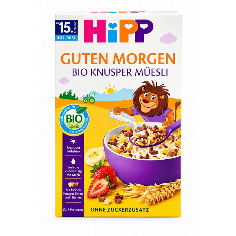 HiPP БИО Хрупкаво детско мюсли 15м. 200г