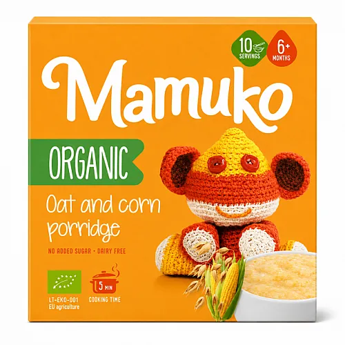 Mamuko Био Каша Овес и царевица 6м. 200г