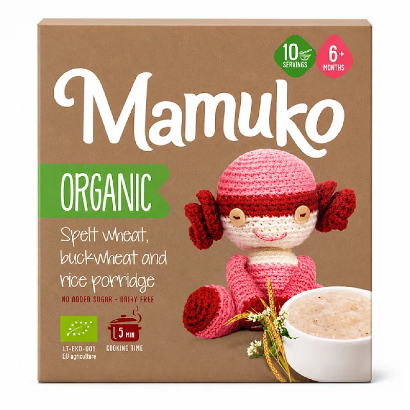 Mamuko Био Каша Елда, ориз и спелта 6м. 240г