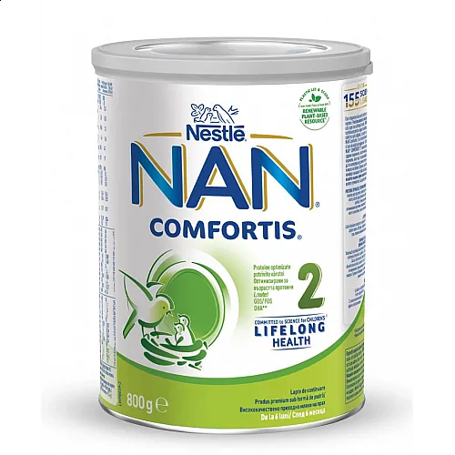 NESTLE NAN Comfortis 2 Бебешко адаптирано мляко 6м.+  800г