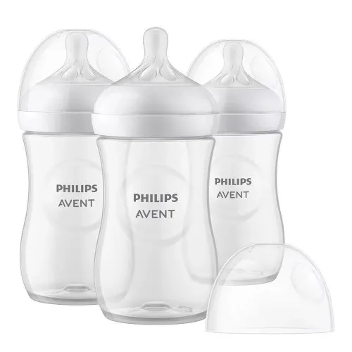 Комплект от 3 бр. шишета за хранене Philips AVENT Natural Response 260 мл с биберон без протичане Natural Response Поток 3 1м+ SCY903/03