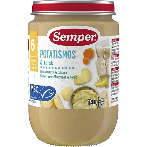 Semper Риба Треска с картофено пюре 6м. 190г