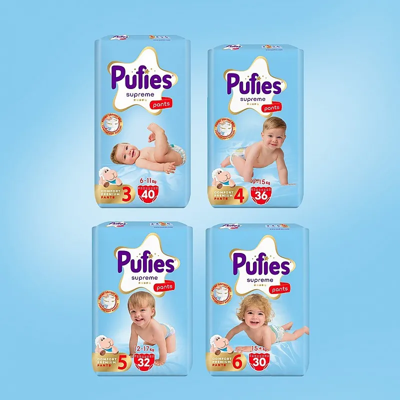 Pufies Supreme Giant Pack Гащички за еднократна употреба 4 9-15кг 54бр.