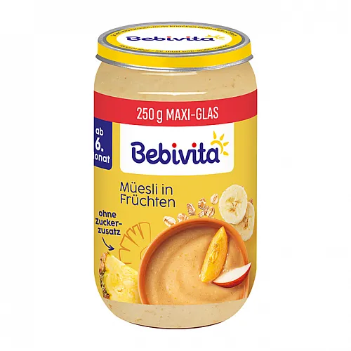 BEBIVITA БИО Плодове с мюсли 6м. 250г