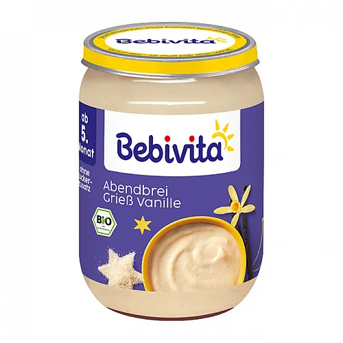 BEBIVITA БИО Каша лека нощ грис ванилия 5м. 190г