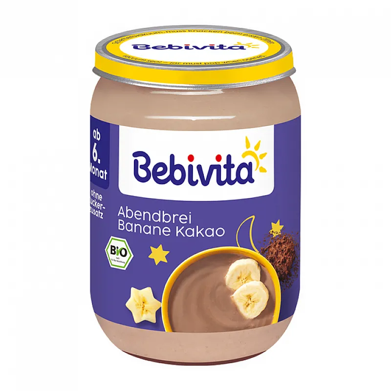 BEBIVITA БИО Каша Лека нощ банан и шоколад 6м. 190г