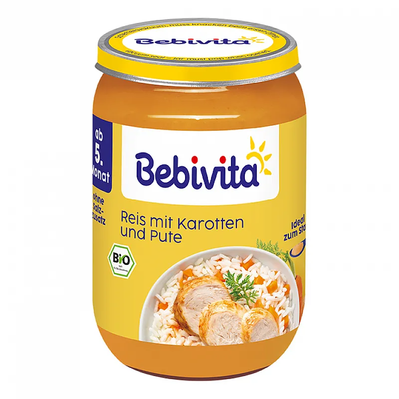 BEBIVITA БИО Зеленчуци с ориз и пуешко 8м. 220г