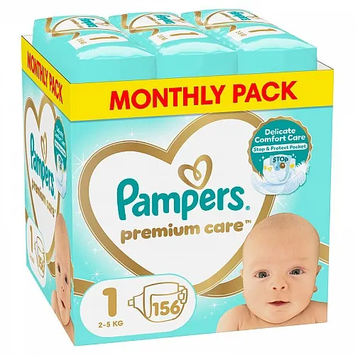 Pampers Premium Care 1  2-5 кг  - 156бр.