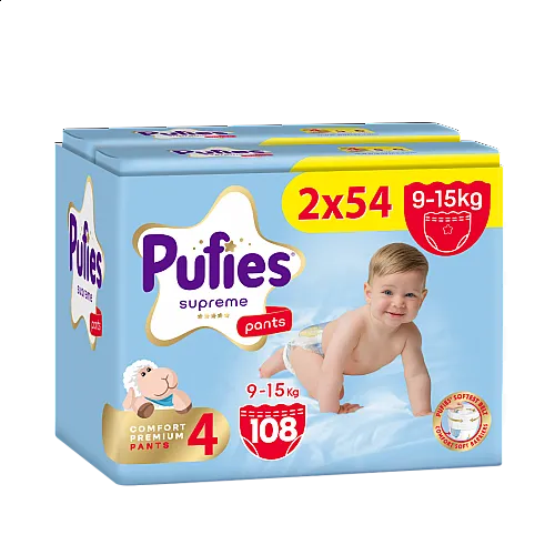 Pufies Supreme Гащички за еднократна употреба 4 9-15кг 108бр.